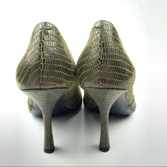 Bcbgeneration heels sz 6.5 36.5 Katchens green leather python print stilettos - Picture 3 of 12
